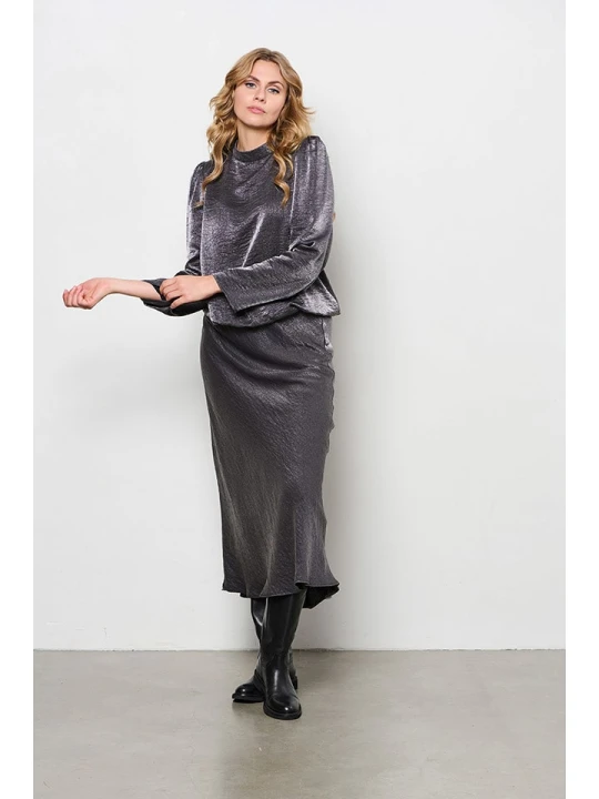 Zdjęcie produktu &Co Woman Bluzka "Elin" w kolorze srebrnym rozmiar: 3XL