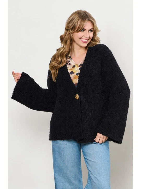 Zdjęcie produktu &Co Woman Kardigan "Bijou" w kolorze czarnym rozmiar: L