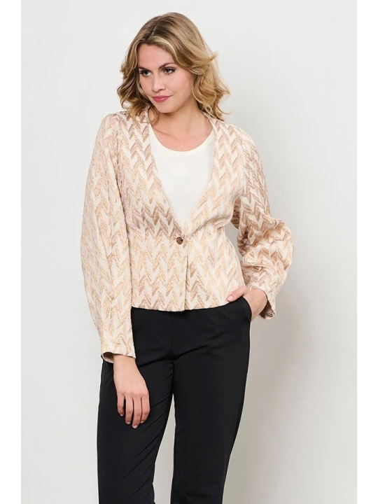 Zdjęcie produktu &Co Woman Kurtka "Zaray" w kolorze beżowym rozmiar: XXL