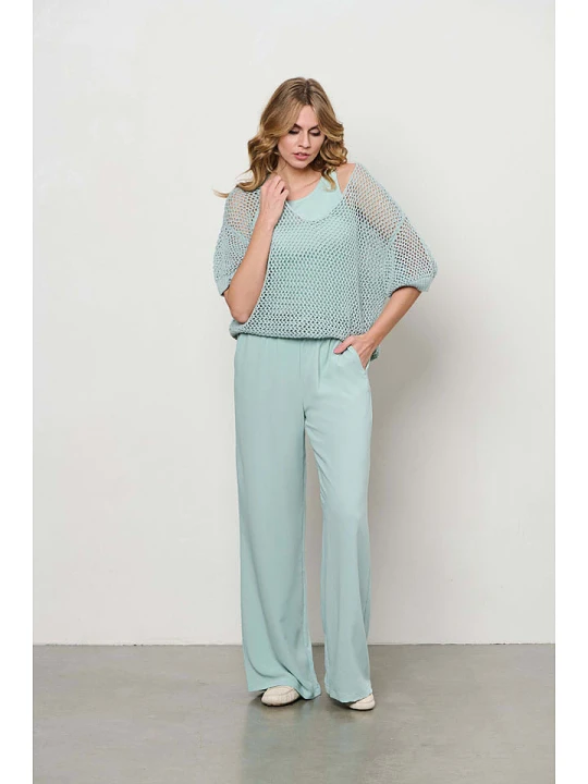 Zdjęcie produktu &Co Woman Spodnie "Nelly" w kolorze błękitnym rozmiar: XL