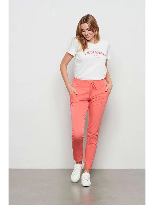 Zdjęcie produktu &Co Woman Spodnie "Penny" w kolorze łososiowym rozmiar: L