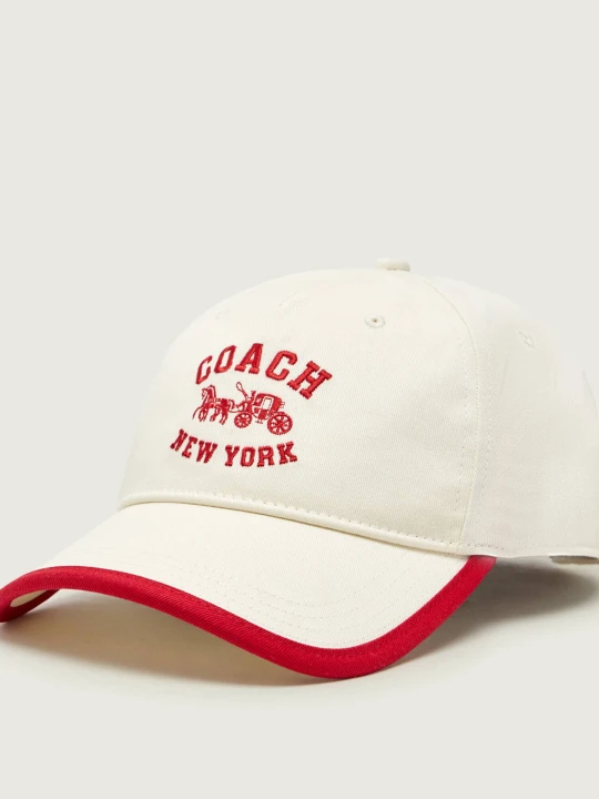 Zdjęcie produktu Coach Bejsbolówka HORSE AND CARRIAGE | z dodatkiem skóry ecru