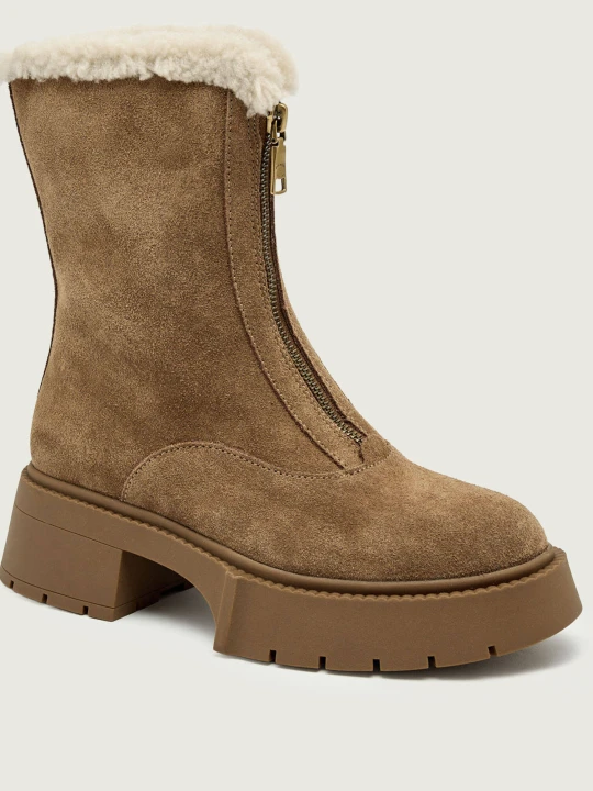 Zdjęcie produktu Coach Botki |shearling | zamsz beżowy