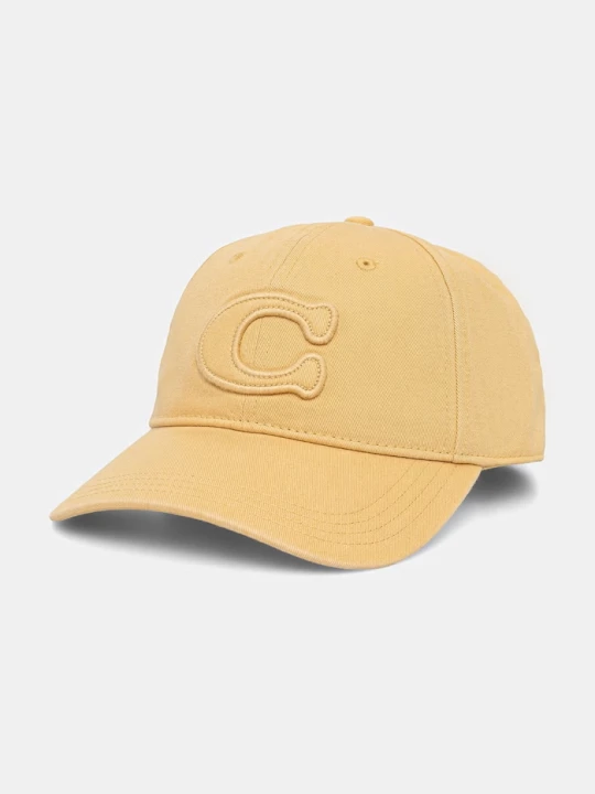 Zdjęcie produktu Coach czapka bejsbolówka bawełniana żółty