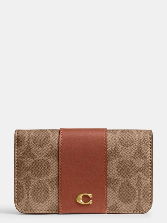 Zdjęcie produktu Coach etui na karty damskie beżowy