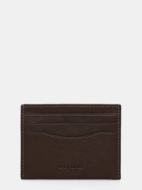 Zdjęcie produktu Coach etui na karty damskie skórzane brązowy