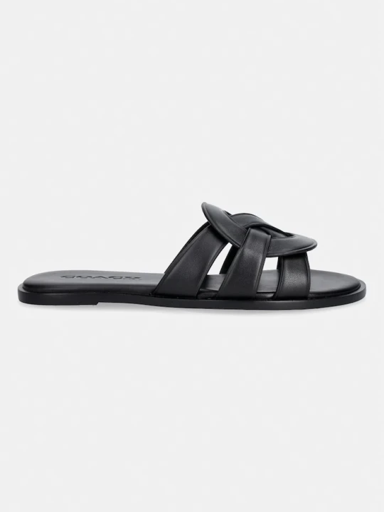 Zdjęcie produktu Coach klapki damskie skórzane Lena Leather Slide Sandal czarny
