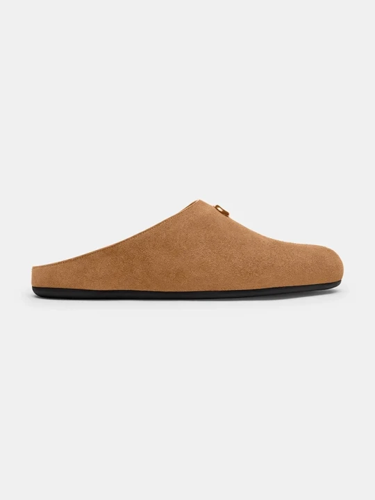 Zdjęcie produktu Coach klapki mules damskie zamszowe Sculpted C Soft Mule beżowy
