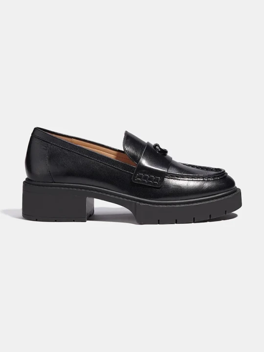 Zdjęcie produktu Coach loafers damskie skórzane Leah Loafer czarny