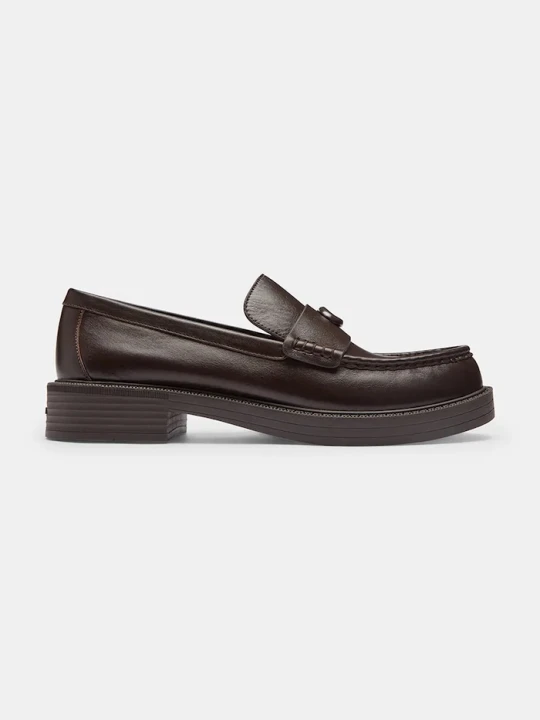 Zdjęcie produktu Coach loafersy damskie skórzane Astor Loafer brązowy