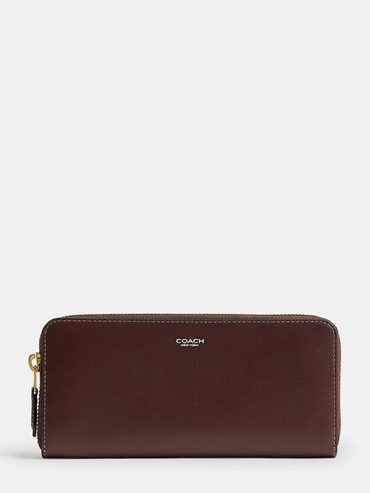 Zdjęcie produktu Coach portfel damski skórzany Accordion Zip brązowy