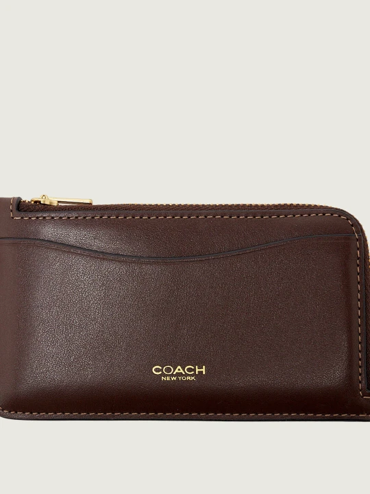 Zdjęcie produktu Coach Skórzany portfel + etui na karty brązowy