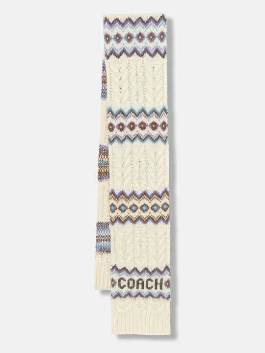 Zdjęcie produktu Coach szalik z dodatkiem wełny beżowy