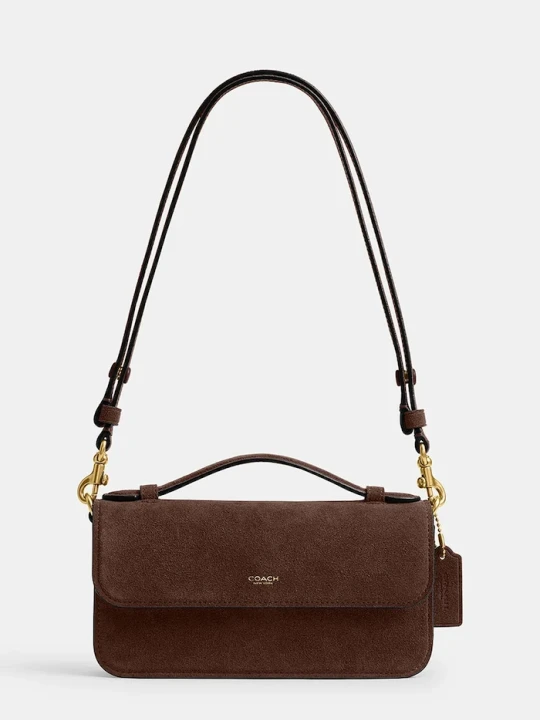 Zdjęcie produktu Coach torebka bagietka damska zamszowa New York Elora brązowy