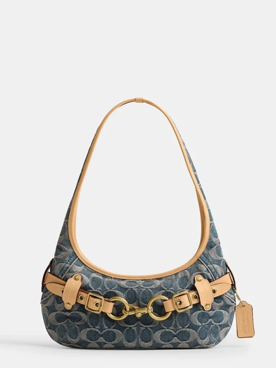 Zdjęcie produktu Coach torebka hobo damska jeansowa Belted Ergo Shoulder Bag 26 niebieski