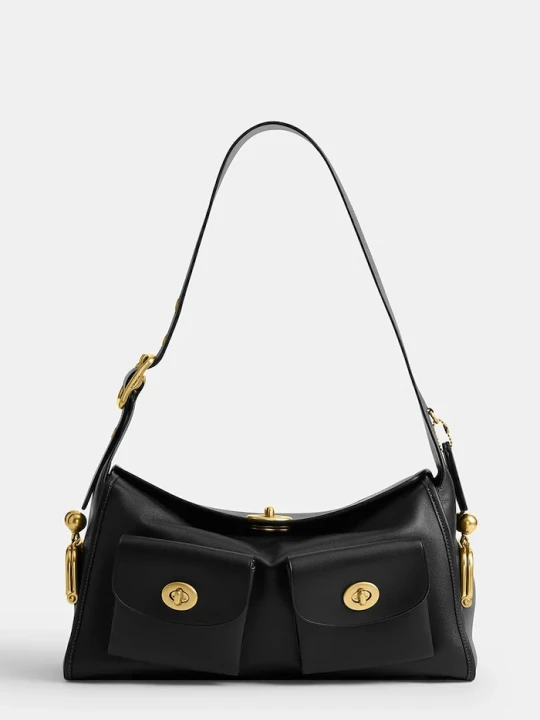 Zdjęcie produktu Coach torebka hobo damska skórzana Turnlock Haversack Bag czarny