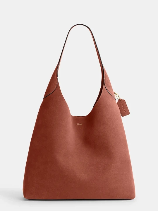 Zdjęcie produktu Coach torebka shopper damska zamszowa Suade Brooklyn Shoulder Bag 39 brązowy