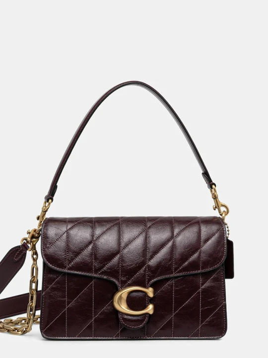 Zdjęcie produktu Coach torebka skórzana Chain Tabby Shoulder Bag With Quilting fioletowy