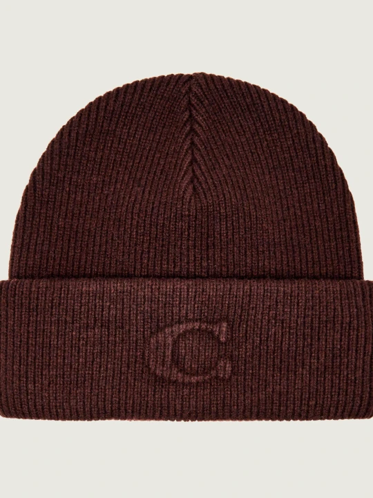 Zdjęcie produktu Coach Wełniana czapka Embossed C brązowy