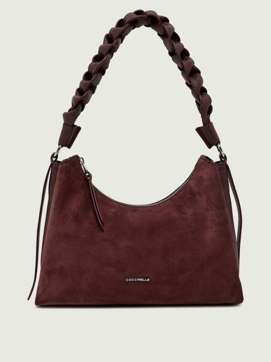 Zdjęcie produktu Coccinelle Hobo Coccinelle Boheme | zamsz | z dodatkiem skóry bordowy