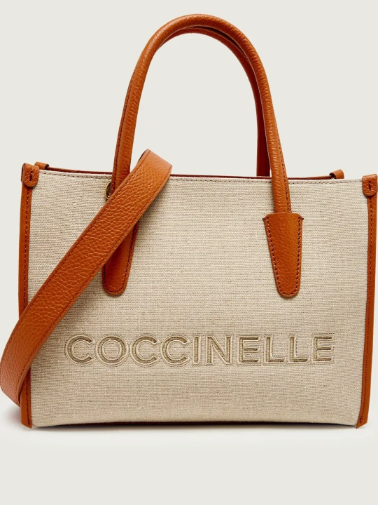 Zdjęcie produktu Coccinelle Kuferek Coccinelle Myrtha | z dodatkiem skóry beżowy
