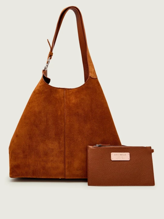 Zdjęcie produktu Coccinelle Shopperka + saszetka C-Easy | zamsz camel