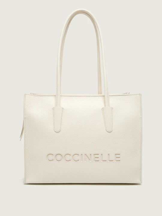 Zdjęcie produktu Coccinelle Skórzana shopperka COCCINELLE MYRTHA biały