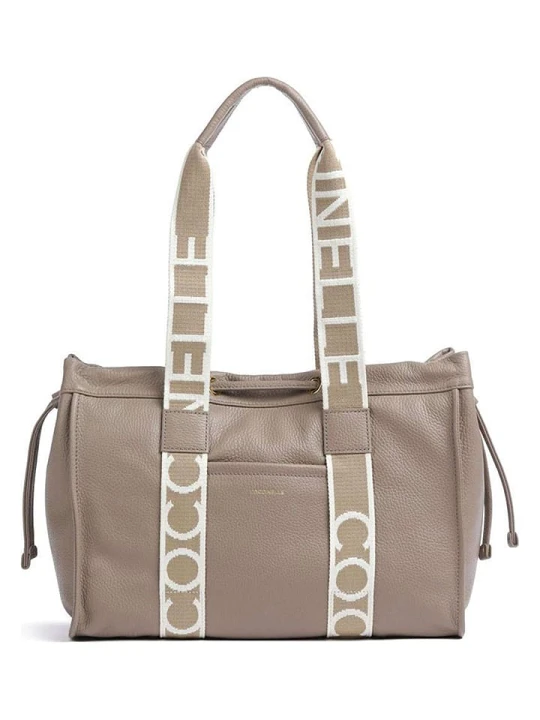 Zdjęcie produktu COCCINELLE Skórzana torebka w kolorze beżowym - 35 x 25 x 15 cm rozmiar: onesize