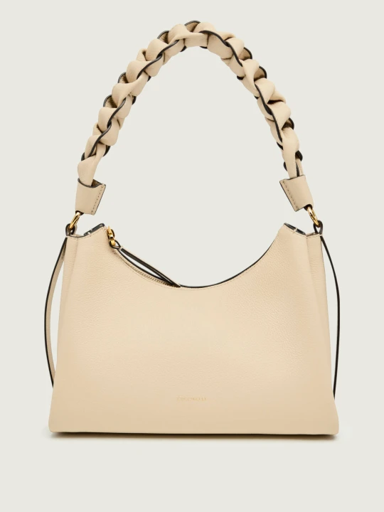 Zdjęcie produktu Coccinelle Skórzane hobo Coccinelle Boheme Grana Double beżowy