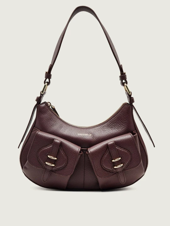 Zdjęcie produktu Coccinelle Skórzane hobo Coccinelle Mavery Pocket bordowy