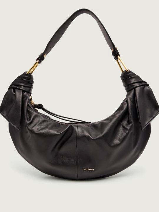 Zdjęcie produktu Coccinelle Skórzane hobo Coccinelle Furoshiki czarny