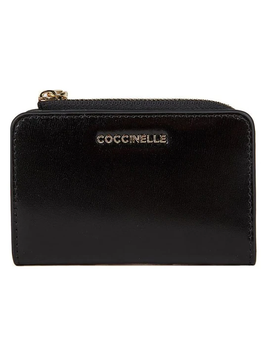 Zdjęcie produktu COCCINELLE Skórzany portfel w kolorze czarnym - 12 x 8 cm rozmiar: onesize