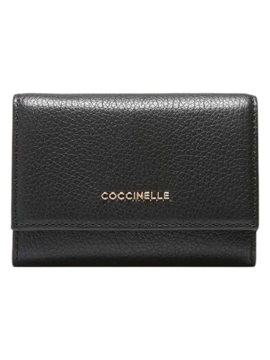 Zdjęcie produktu COCCINELLE Skórzany portfel w kolorze czarnym - 12 x 9 x 3 cm rozmiar: onesize