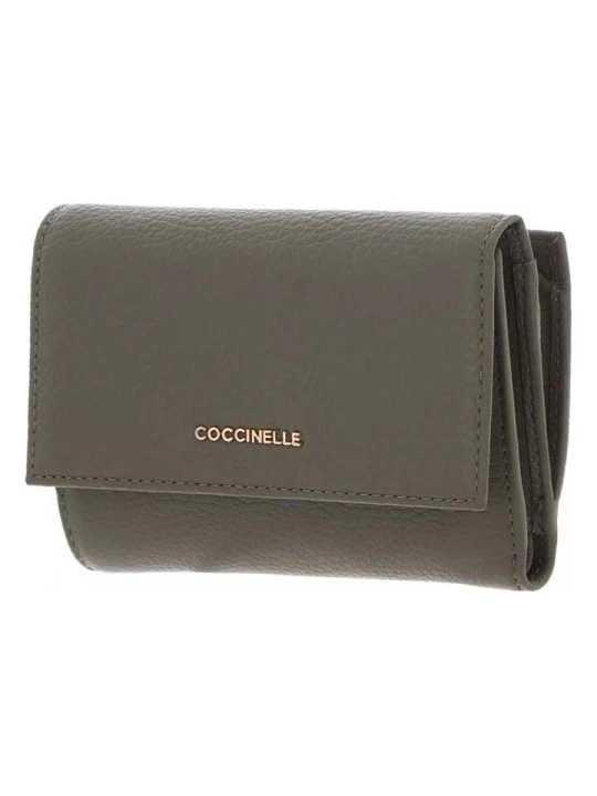 Zdjęcie produktu COCCINELLE Skórzany portfel w kolorze khaki - 14 x 10 x 2 cm rozmiar: onesize