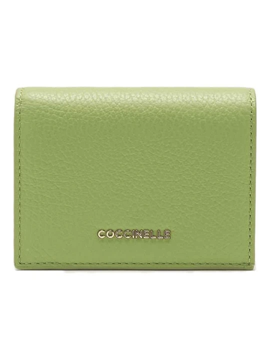 Zdjęcie produktu COCCINELLE Skórzany portfel w kolorze zielonym - 11 x 9 cm rozmiar: onesize