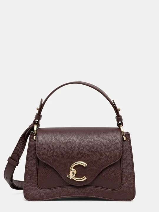 Zdjęcie produktu Coccinelle torebka crossbody damska skórzana bordowy