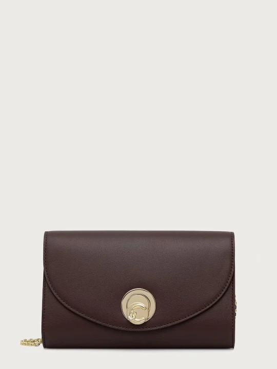 Zdjęcie produktu Coccinelle torebka crossbody damska skórzana NIKLA SMOOTH bordowy
