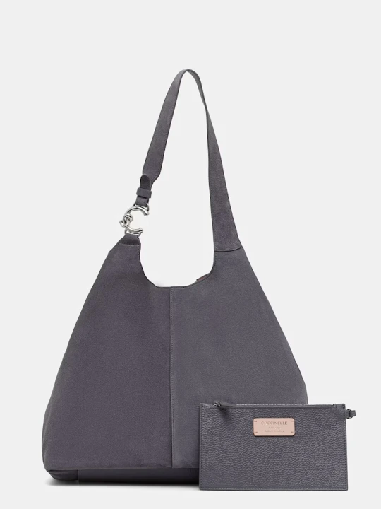 Zdjęcie produktu Coccinelle torebka hobo damska zamszowa szary