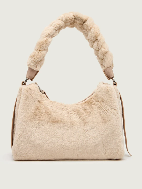 Zdjęcie produktu Coccinelle Torebka na ramię Coccinelle Boheme | shearling | z dodatkiem skóry nude