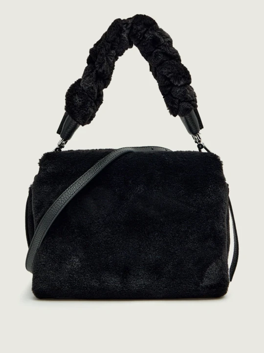 Zdjęcie produktu Coccinelle Torebka na ramię Coccinelle Boheme | shearling | z dodatkiem skóry czarny