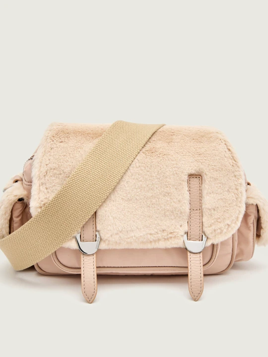 Zdjęcie produktu Coccinelle Torebka na ramię Coccinelle Campus | shearling | z dodatkiem skóry nude