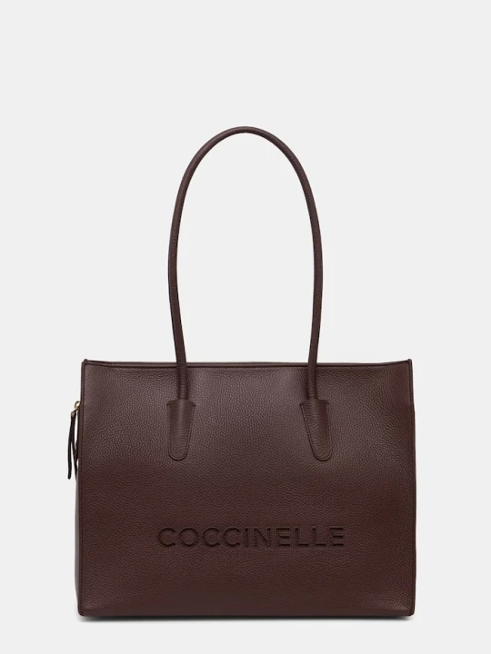 Zdjęcie produktu Coccinelle torebka shopper damska skórzana bordowy