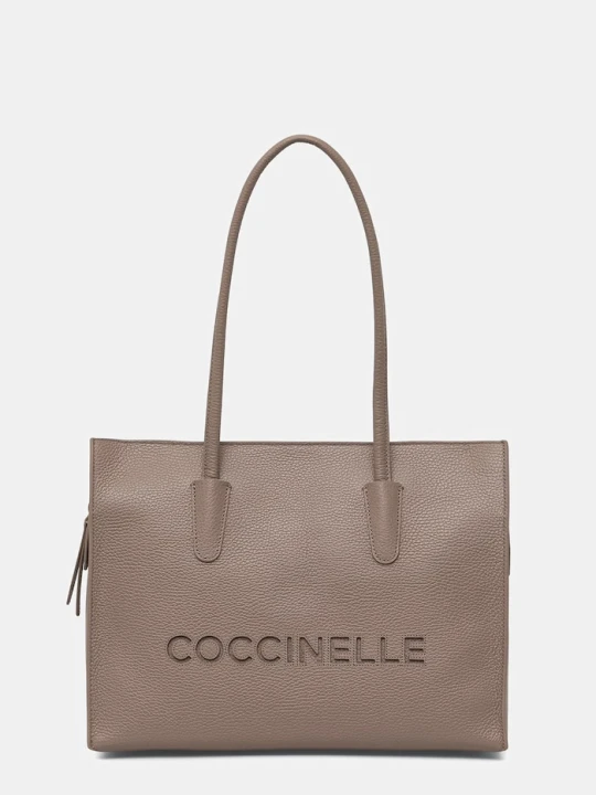 Zdjęcie produktu Coccinelle torebka shopper damska skórzana brązowy