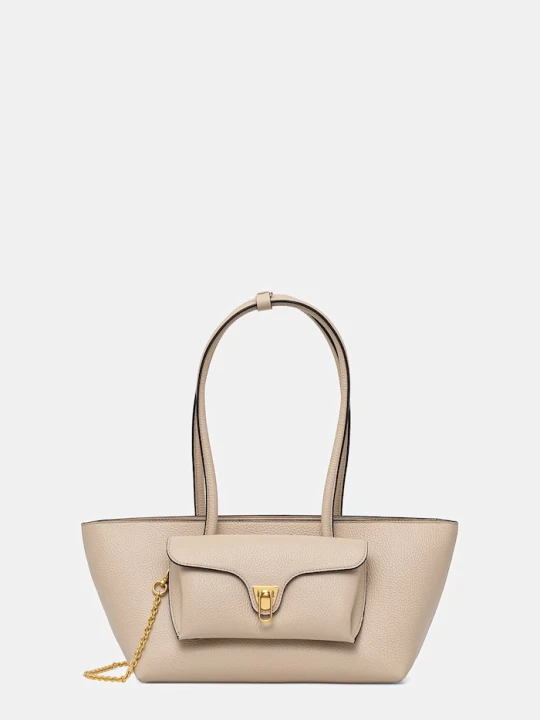 Zdjęcie produktu Coccinelle torebka shopper damska skórzana DOUBLE BEAT beżowy