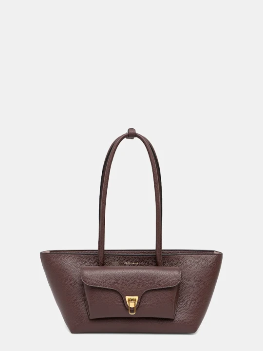 Zdjęcie produktu Coccinelle torebka shopper damska skórzana DOUBLE BEAT fioletowy