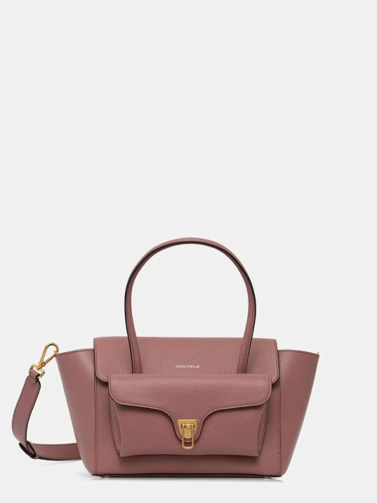 Zdjęcie produktu Coccinelle torebka shopper damska skórzana DOUBLE BEAT różowy