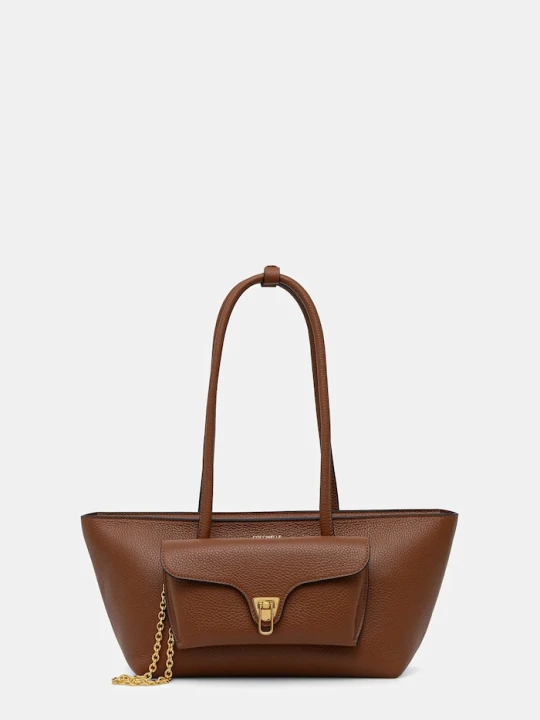 Zdjęcie produktu Coccinelle torebka shopper damska skórzana DOUBLE BEAT brązowy