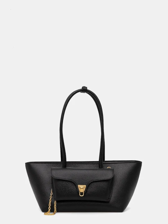 Zdjęcie produktu Coccinelle torebka shopper damska skórzana DOUBLE BEAT czarny