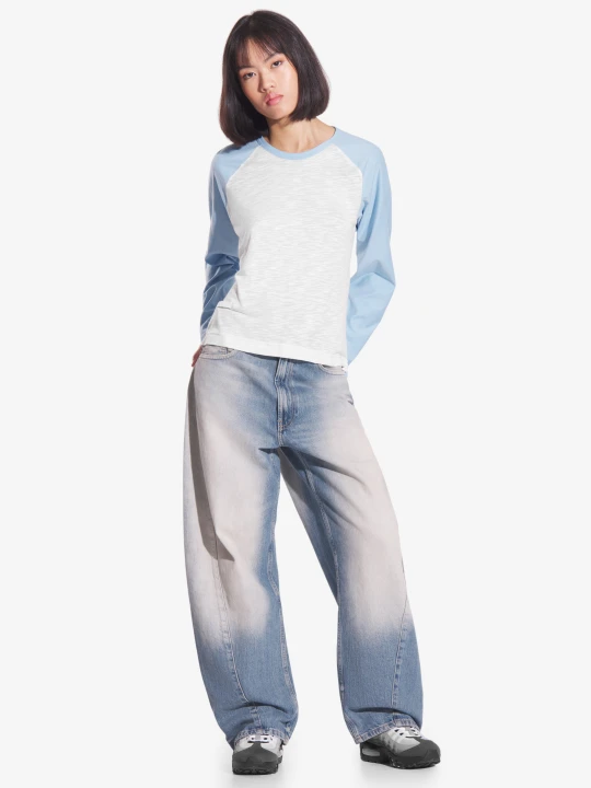 Zdjęcie produktu College longsleeve damski niebieski PROSTO.