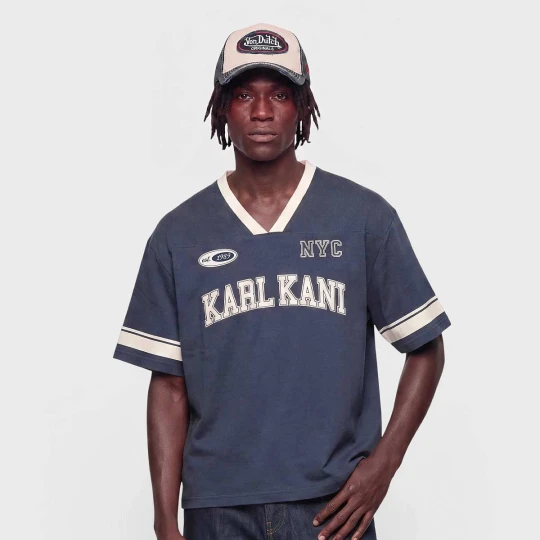 Zdjęcie produktu College V-Neck Boxy T-Shirt Karl Kani niebieski
